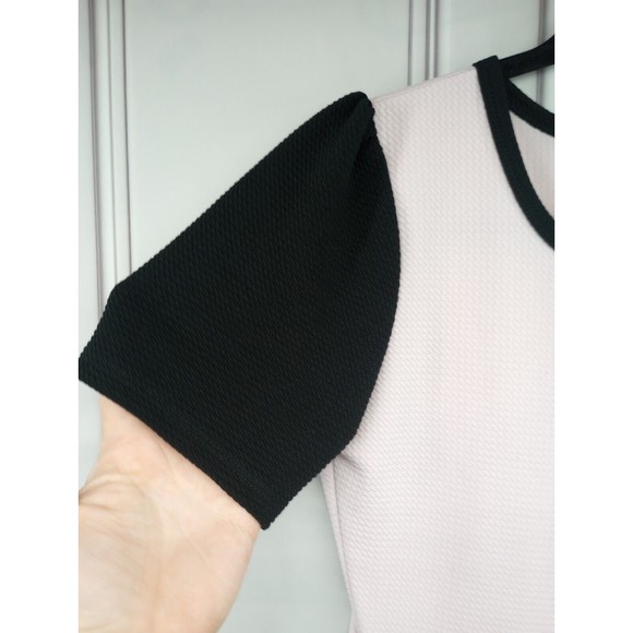 LuLaRoe Dress Womens Size M Pastel Pink & Black Fit & Flare Back Zipper Textured - Picture 4 of 16